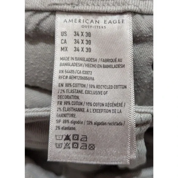 American Eagle sz 34/30 Slim Straight Skinny Jeans distressed stretchy 1243 - Picture 7 of 7